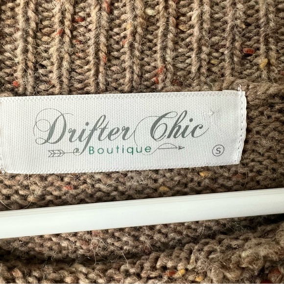 Women's Brown Confetti Sweater, Size Small - Picture 4 of 5